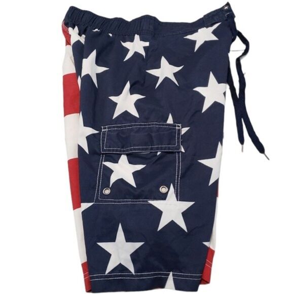 American Flag Shorts Size Small By Bioworld Swim - Picture 3 of 6